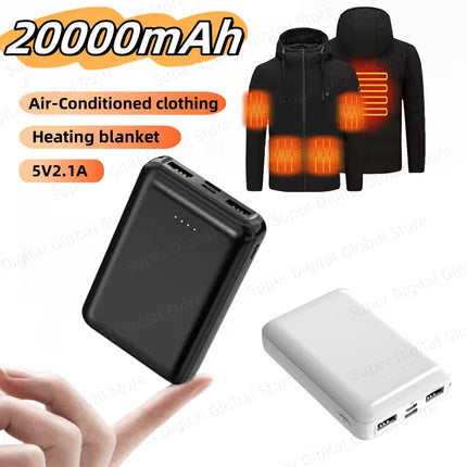 20000mAh Power Bank 5V 2A Charger fast charging For Heated Vest Jacket Heating Blanket Dedicated Portable Heating Equipment 2026