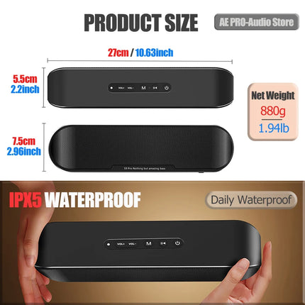 Two-way Speaker 60W Wireless Bluetooth Speaker Aluminum Alloy Portable Subwoofer 2-Channel Audio EQ Stereo Sound Desktop Speaker