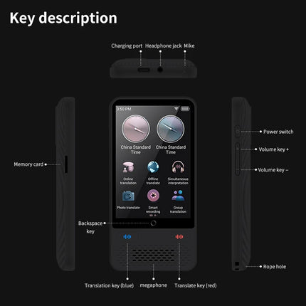 Language Translator Device AI Translation Support ChatGPT 138 Languages Translation Two Way Real Time Voice Translation