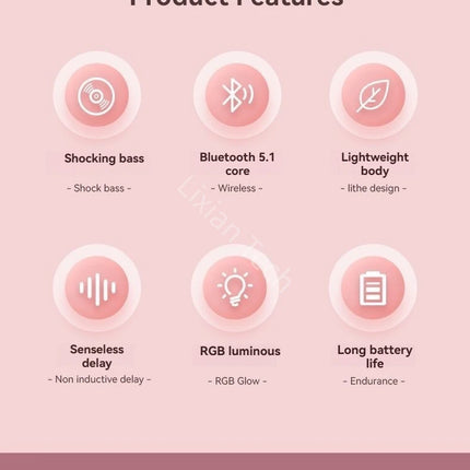 RGB Glow Earphones Wireless Earbuds 5.3 Cat Ear Bluetooth Sports Headphones Bluetooth Mp3 Players Microphone Sale Headset Gamer