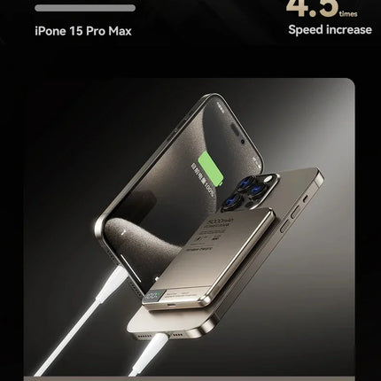 Ultra Wireless Magnetic Power Bank Travel Portable Fast Charging Capacity Digital External Battery For Magsafe IPhone CCC