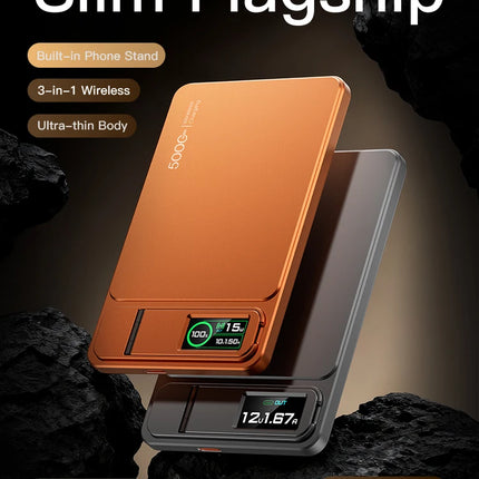 3 In 1 Magnetic Powerbank 15W Wireless Fast Charing With Intelligent TFT Screen External Battery For iPhone 12-17  Watch Airpod