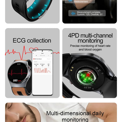 2026 New Accurate Diagnosis ECG Smart Watch Body Fat Blood oxygen BP Health Sport HD AMOLED Screen BT Call Smart watch Men Women