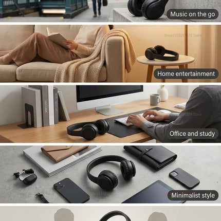 High Fidelity Bluetooth Wireless Headset, Clear Stereo Sound Over Ear Headphones with Built-in HD Mic, Stable Connection