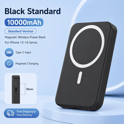 Magnetic Wireless Power Bank 5000mAh 10000mAh Portable Charger For iPhone 12 13 14 15 16 Series Magnetic Wireless Phones