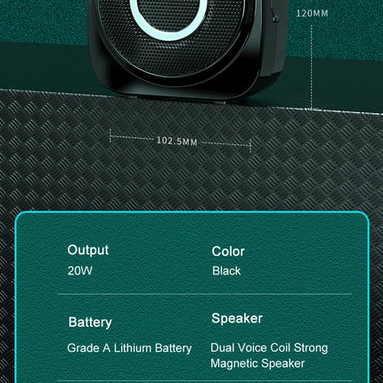 SHIDU S93 Wireless Portable Bluetooth Speaker Teacher Special High-Power Outdoor Tour Guide Shouting Explanation Loudspeaker