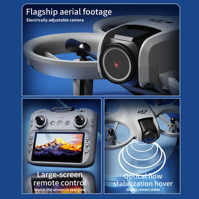 NEW GT3 Mini Drone 4K/8K Professional HD Camera Optical Flow Altitude Hold 5G WiFi FPV Safe Quadcopter Toy Gift For Kid Beginner