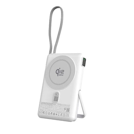 [CCC With QR code] Qi2.2 25W Magnetic Wireless Power Bank Semi-Solid Battery 10000mAh PD30W Type C Stand Charger For Notebook