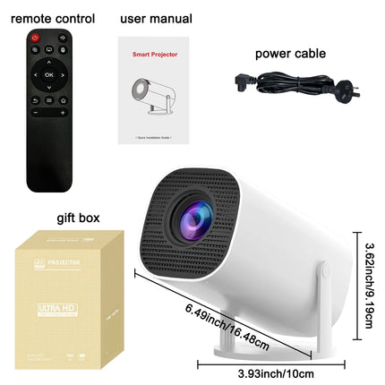 Portable Projector Native 720P Video Smart Projector with WiFi6 And BT5.0, 180°Rotation, Projector Built-in Android 11.0
