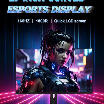 27-Inch Curved Gaming Monitor - 2K 165Hz QHD E-sports Display, VA Panel, High-Definition Computer Screen for Office & Gaming