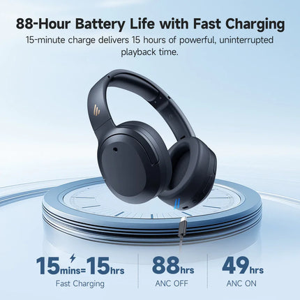 Edifier W820NB Plus(2025 Ver.) ANC Wireless Headphone Bluetooth 6.1 Over-ear Headset -49dB Noise Canelling Earphone Hi-Res Audio