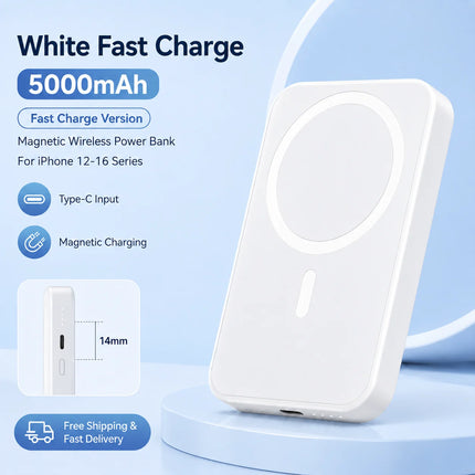 Magnetic Wireless Power Bank 5000mAh 10000mAh Portable Charger For iPhone 12 13 14 15 16 Series Magnetic Wireless Phones