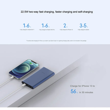 XIAOMI Power Bank 10000mAh 22.5W, 3 Ports, USB-C Fast Charging, Aluminum Alloy, Support Low Current Mode, Chinese Version