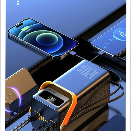 120W 150000mAh Fast Charging Power Bank Large Capacity Outdoor Mobile Power Supply External Spare Battery for Outdoor Camping