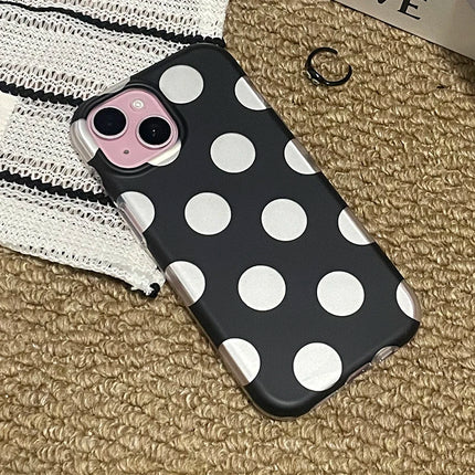 Love Polka Dot Phone Cases For iPhone 15 16 17 Pro Max Case 13 14 Pro Hard IMD TPU Shockproof Fashionable Cover Case