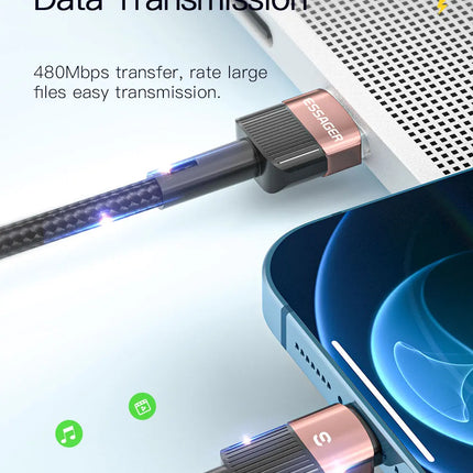 Essager Fast Charging For iPhone Usb Cable 11 12 13 Pro Max Mini Xs Xr X SE 8 7 6 Plus 6s 5 5s 2.4A Wire For iPhone Charger Cord