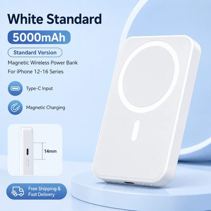 Magnetic Wireless Power Bank 5000mAh 10000mAh Portable Charger For iPhone 12 13 14 15 16 Series Magnetic Wireless Phones
