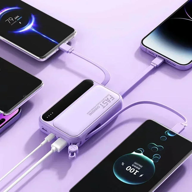 Lenovo 500000mAh Power Bank BuiIt in 4 Lines Super Fast Charging Large Capacity Portable External Battery for All Phones 2026