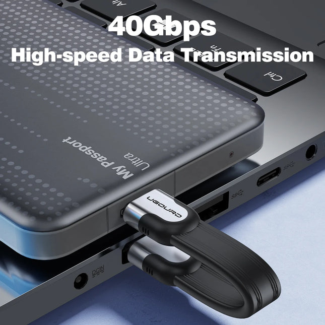 40Gbps Thunderbolt 4 USB C Full Function Cable Flat USB 4 Date Cable 0.15m 1m 8K PD 240W Cord for Thunderbolt3 iPhone 15/16 SSD