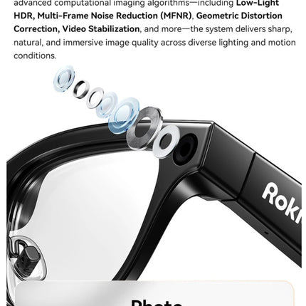 Rokid Glasses Smart AI Glasses Dual-eye Display 12MP Camera 89 Languages Live Translation Hi-Fi Open-ear Audio