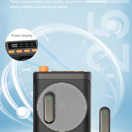 Wireless bluetooth megaphone with clip-on microphone portable speaker suitable for teachers speech guide learning singing life
