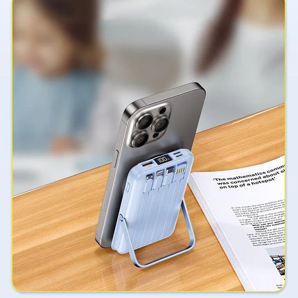 New Magnetic Power Bank 20000mAh Fast Charging Wireless W/ Cables Stand for IPhone Magsafe Powerbank Portable External Battery