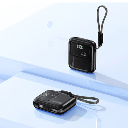 Lenovo Mini Power Bank 50000mAh With Built-in 22.5W Super Fast Charging Portable Power Bank Screen Displaying Battery Level