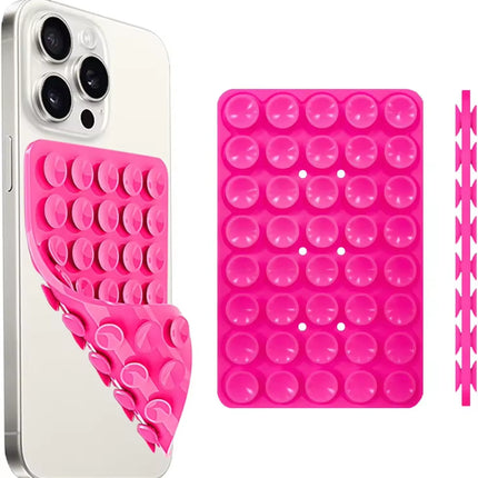 Silicone Suction Cup Phone Case Mount Double Sided Hands-Free Strong Grip Holder for Selfies and Videos for iPhone Android
