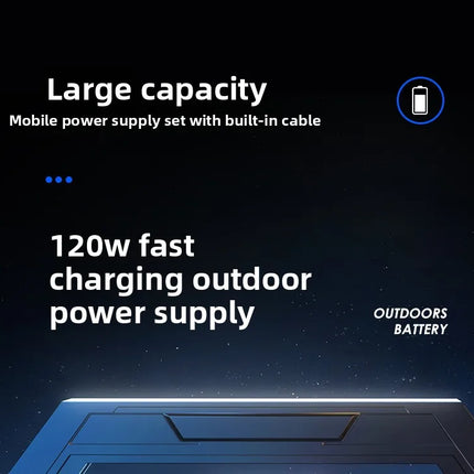 120W Fast Charging Power Bank 60000mAh High Capacity Portable Charger for Outdoor Camping Live Broadcast Emergency Power