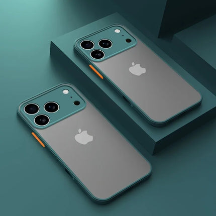 Luxury Translucent Armor Phone Case For iPhone 17 16 15 14 13 Pro Max Shockproof Bumper Cases For iPhone17 Pro Max Matte Cover