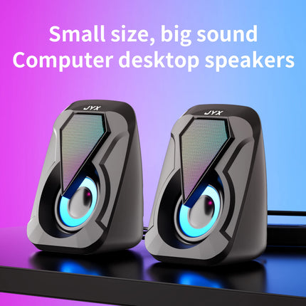USB Computer Speaker System with USB Subwoofer Mode, USB Low-Frequency Bass, USB Audio Output, and USB Operation—Compatible with Smartphones, Tablets, Laptops, and Game Consoles—Plug-And-Play Setup, Suitable for Pc and Si