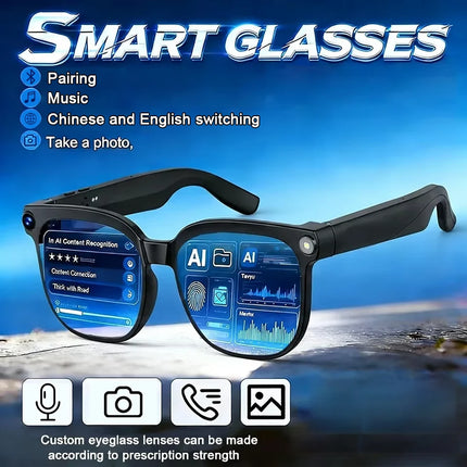 AI Smart Glasses Remote Control Touch Photo Camera Recording Translator Voice Assistant Music Wireless Bluetooth Sunglasses