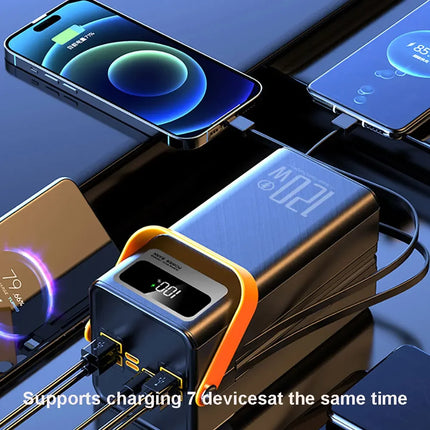 120W Fast Charging Power Station 60000mAh, Portable Large Capacity Power Bank Emergency Charger for Camping Home Use