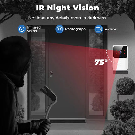 Doorbell Video Low-Power WiFi Link Rechargeable Type Doorbell Night Vision HD Smart Security 1 to 1 Home Intercom