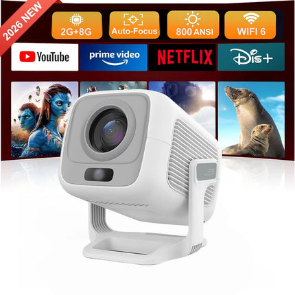 DITONG 4K Projector Android Native 1080P 600ANSI Portable Auto Focus Video Home Cinema Outdoor HD LED Projetor