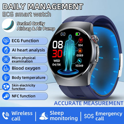 2026 New Accurate Diagnosis ECG Smart Watch Body Fat Blood oxygen BP Health Sport HD AMOLED Screen BT Call Smart watch Men Women