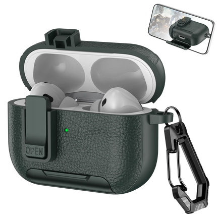Phone Holder cortex Case For AirPods Pro 3  Bluetooth headset Cover For AirPods Pro 2 or AirPods 1 2 3 4 Pro Case With Hook