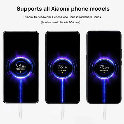 Original 120W USB Turbo Fast Charging Cable For Xiaomi mi 17 15 14 13 12 11 6A 67W Type C Cable Redmi Note 10 9 8 7 Pro K70 Poco