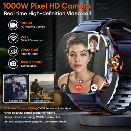 New Smartwatch 2.4“ AMOLED Screen Game 4G/5G LTE Smartwatch 2100mAh Battery Camera Video Call 128GB SIM Card(For Adult, Student)
