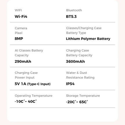 2026 New 3600mAh Battery AI Glasses Men 800W 4k Camera 32G Memory Photos&Video 160+Translation ChatGPT Music Smart Glasses Women