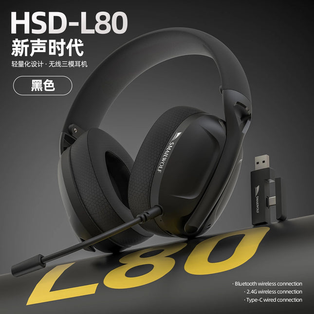 SMAILWOLF L80 Bluetooth wireless wired three-mode gaming headset laptop home lightweight headset with microphone
