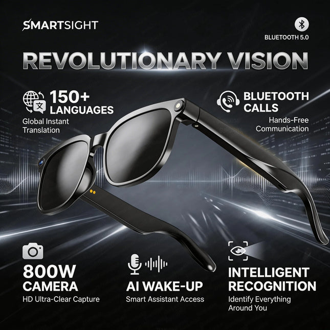 2026 4K 8MP Smart Glasses Men HD Camera 150+Language Translation ChatGPT WIFI Video Recording Bluetooth CallAudio Glasses Women