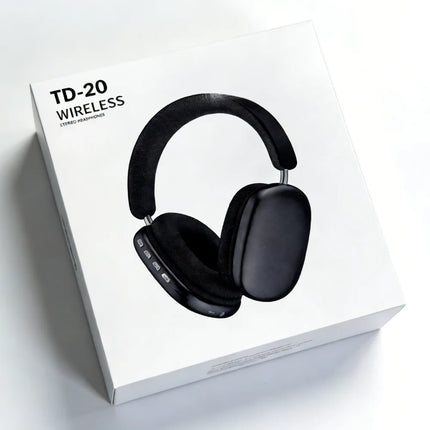TD-20 Wireless Headphone 3D Spatial Audio Earphone Bluetooth 5.3 Headset 40mm Driver Over Ear Headphone 24H for Mobile Phone PC