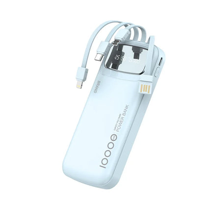 CCC Certified 10000mAh 20000mAh Power Bank Built in Type C Cable Ultra Thin Digital Display Portable External Battery Powerbank