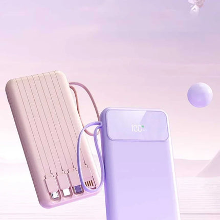 50000mAh 4in1 Power Bank With Built-in Cable Large-capacity Compact And Portable Power Bank for Xiaomi iPhone 17Promax Huawei
