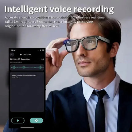 AI Smart Glasses with 8MP Camera Video Recording 100+ Languages Translation Sunglasses Bluetooth Call Music Play Men Women 2026