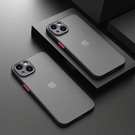 Luxury Translucent Armor Phone Case For iPhone 17 16 15 14 13 Pro Max Shockproof Bumper Cases For iPhone17 Pro Max Matte Cover