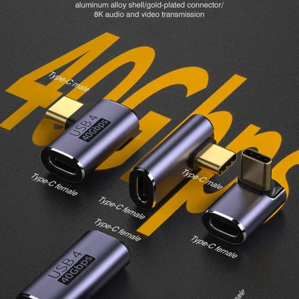 USB4.0 40Gbps OTG Type C 90 Degree Adapter 100W 5A USB C to Type C Fast Charging Converter USB C Data Adapter For Macbook 8K60HZ