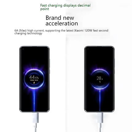 Original For Xiaomi 120W 6A USB Type C Cable Turbo Fast Charging Mi 15 14 13 Ultra Pro Redmi Note 14 K80 Poco X6 Charging Cable