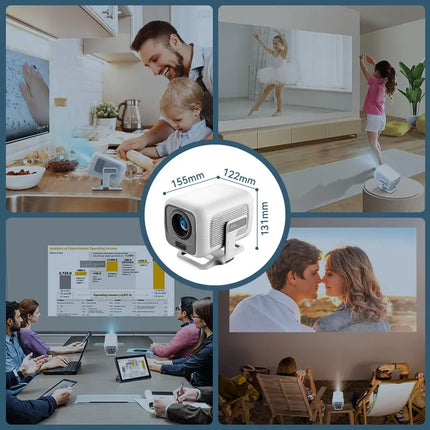 Huaweishi 4K Projector Android Native Portable 1080P 600ANSI Auto Focus Video Home Cinema Outdoor HD LED Projector